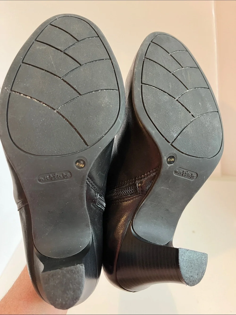 Nurture - Danah Black Leather Buckle Ankle Booties
